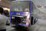 IndiGo bus catches fire aviation horror Chennai airport Fire and Rescue Services personnel