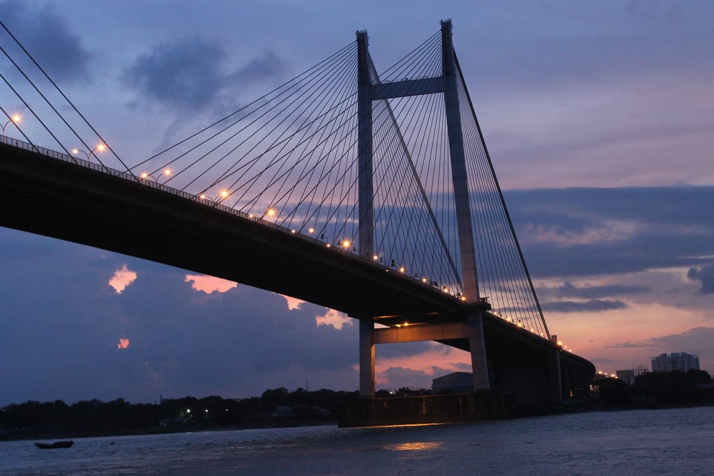 Longest cable bridge in asia vidyasagar setu