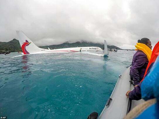 Passengers on plane which crash-landed in the ocean