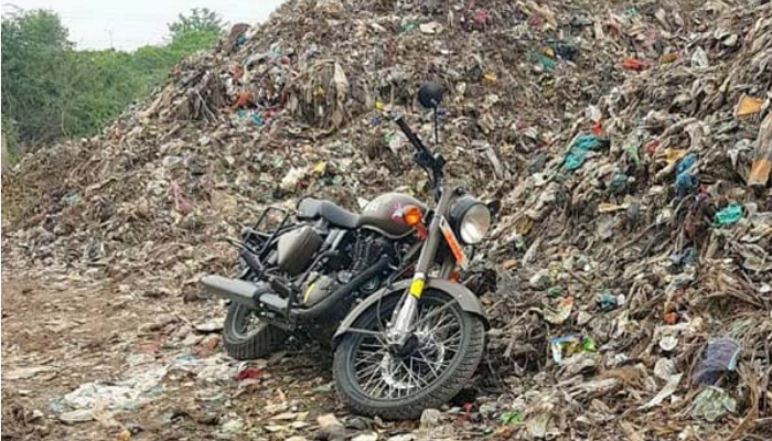 Royal Enfield Pegasus dumped in garbage