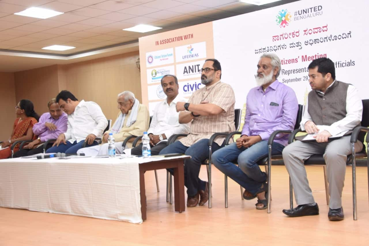 Residents discuss protecting, reclaiming Bengaluru DyCM MLA give it a miss Rajeev Chandrasekhar United Bengaluru HS Doreswamy