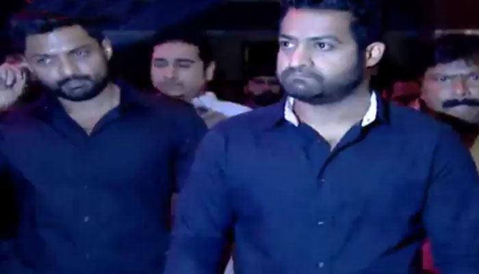 ntr entry at aravinda sametha pre release event