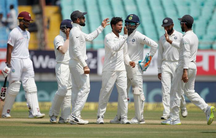 India West Indies 1st Test win Virat Kohli Prithvi Shaw Kuldeep Yadav Rajkot