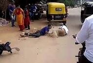 Karnataka Drunk man attacks traffic police Davanagere drunk and drive