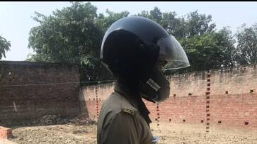 Police in Uttar Pradesh discovered the new way helmets being taken by viral photographs