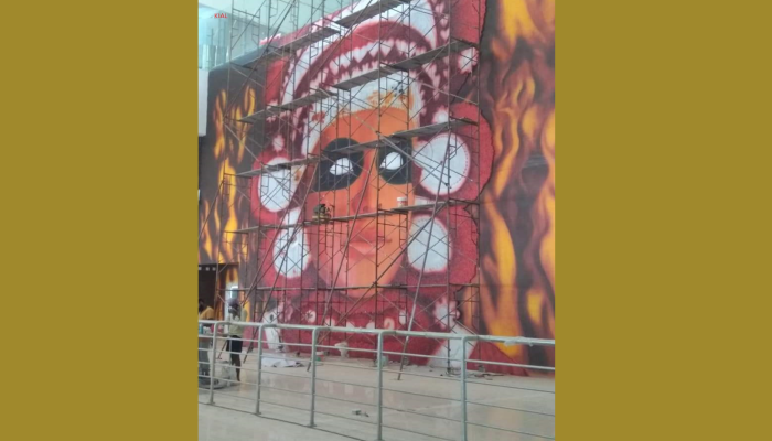 kannur airport theyyam art work controversy