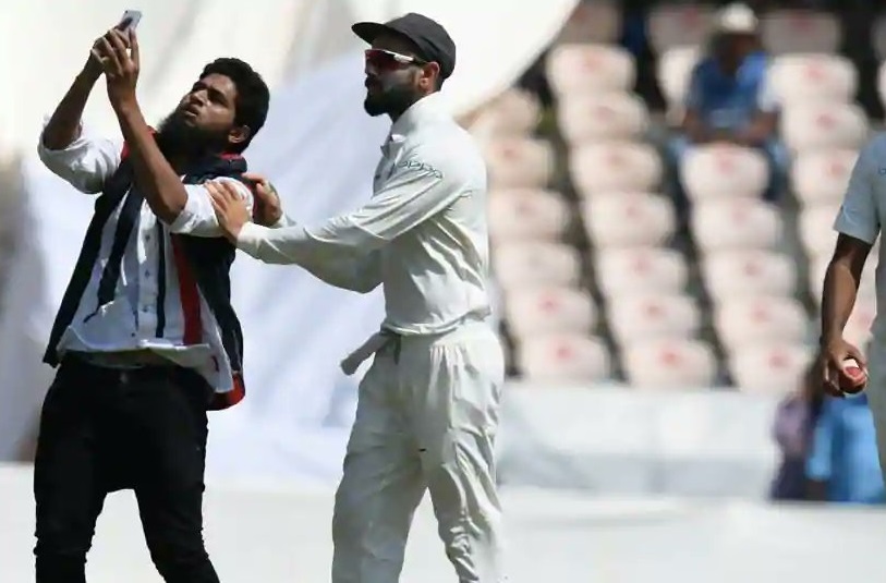 India vs West Indies test cricket Fan breaches security to click selfie with Kohli