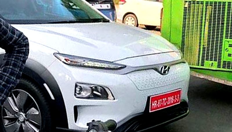 Hyundai Kona electric SUV spied in India