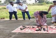 Former gangster Muthappa Rai ayudha puja prayers to guns Dusshera