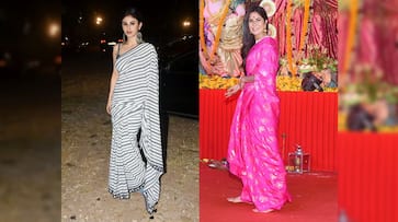 mouni roy and katrina kaif at durga puja pandal