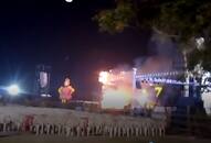 fire in ravana effigy raipur chhattisgarh