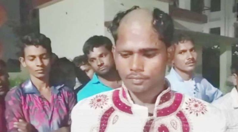 Groom's head tonsured allegedly because he refused to marry the bride