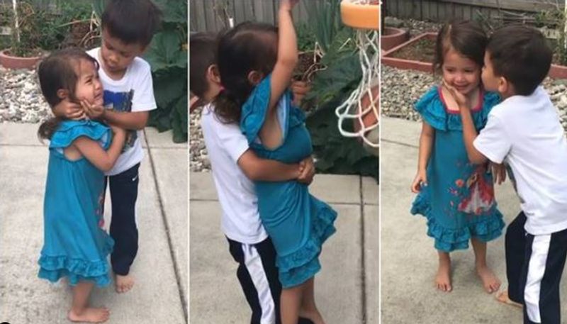 Brother helps little sister score a basket  video goes viral