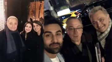 Ranbir Kapoor and Rishi Kapoor pose for a happy photo with Robert De Niro