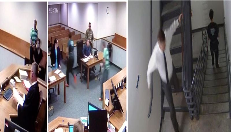 watch video judge throws off robe chases down suspected-criminals trying to flee courtroom