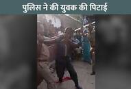 UP police's drunken cop beaten up young man