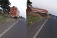 Truck driver in Karnataka spotted sleeping while driving; police come to rescue