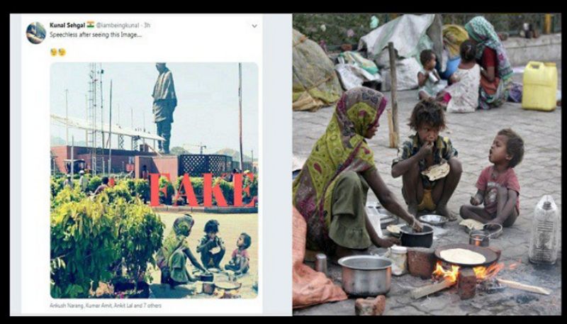 fake image against Sardar Patel Statue Of Unity