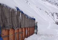 Army rescue truck drivers hitting by avalanche near Zojila tunnel