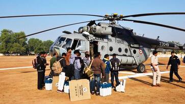 chattisgarh election: with high security of police voters goes to give vote by helicopter