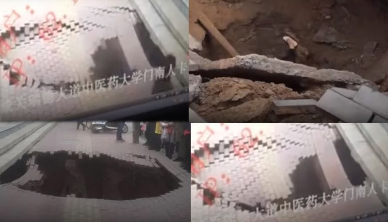 women disappears in sinkhole shocking video