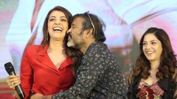 Chota K Naidu kisses Kajal Agarwal at an event