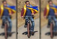 salman khan cycling with union minister rijiju and cm pema khandu