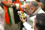 Amit shah having street food