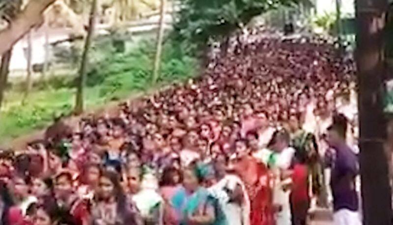 Ayyappa devotees stage massive protest in CPM bastion Kannur