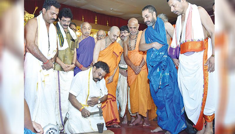 Gold covering for Udupi temple tower