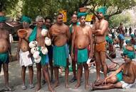 Farmers brandishing skulls? Yeah, they're demonstrators from Tamil Nadu in Delhi