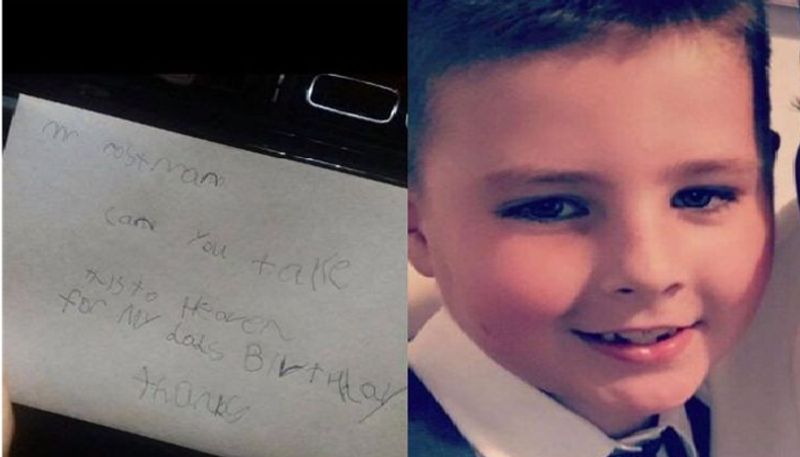 boy mail a letter to dad in heaven