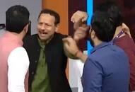 SP  and BJP spokesperson fight during TV debate show