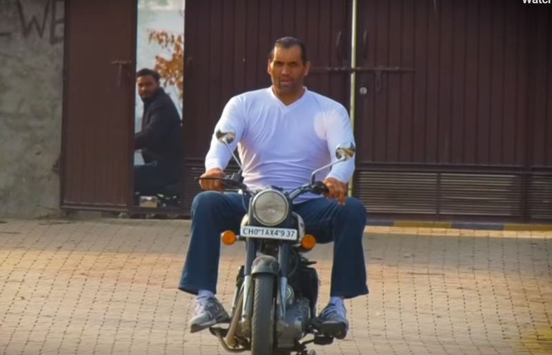 WWE super star The great Khali ride Royal enfield Bike