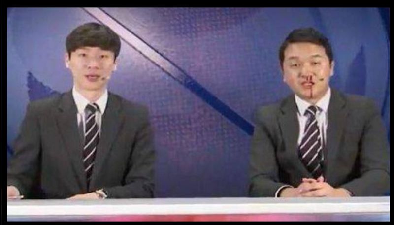 Korean Sportscaster Keeps His Cool While Blood Pours Down His Face