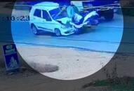 Karnataka: Man has miraculous escape after his bike hits car, truck