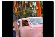 Anand Piramal special family members aka his dogs vintage pink baraat car will give you wedding goals