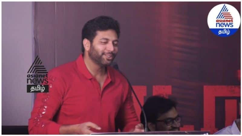 jayamravi speech in adangamaru press meet