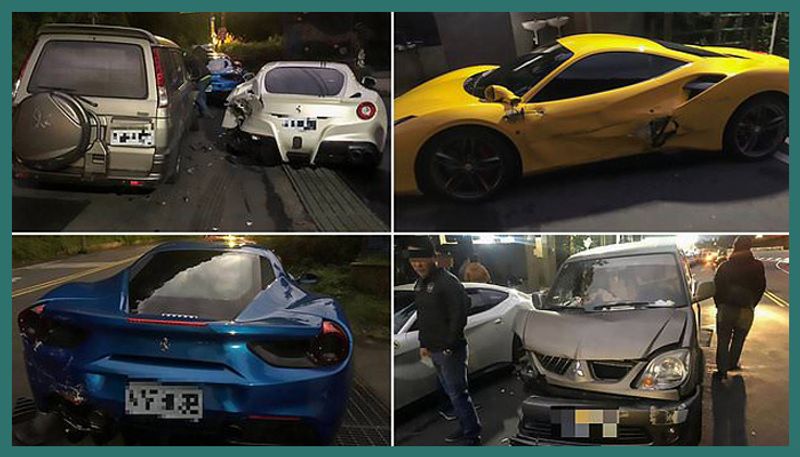 overworked Taiwan man ploughed into Ferraris natives help him to pay bills