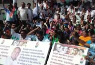 Karnataka Cabinet expansion Protest Bengaluru Congress Office