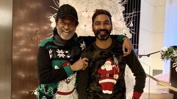 Rajinikanth Dhanush in Christmas sweater