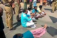 Protesting against women entry Sabarimala devotees chant Ayyappa slogans  Kasaragod