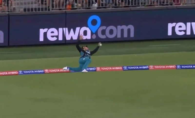 Big bash league cricket Brendon McCullum stunning effort on the field