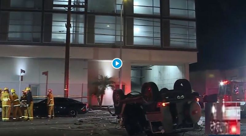 Mercedes G Class falls off 3rd floor to ground driver survives