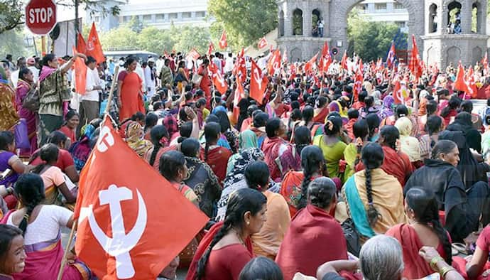 Bharat Bandh Left Flag