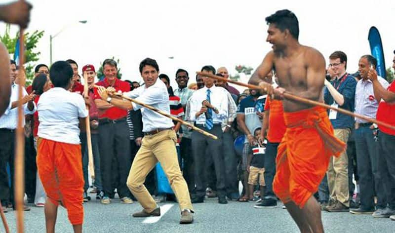 canada PM paly silambam