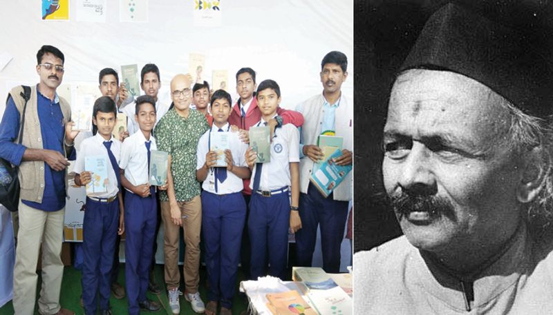 Writter Vasudendra Distributed Literature Books for Free to Children in Dharwad