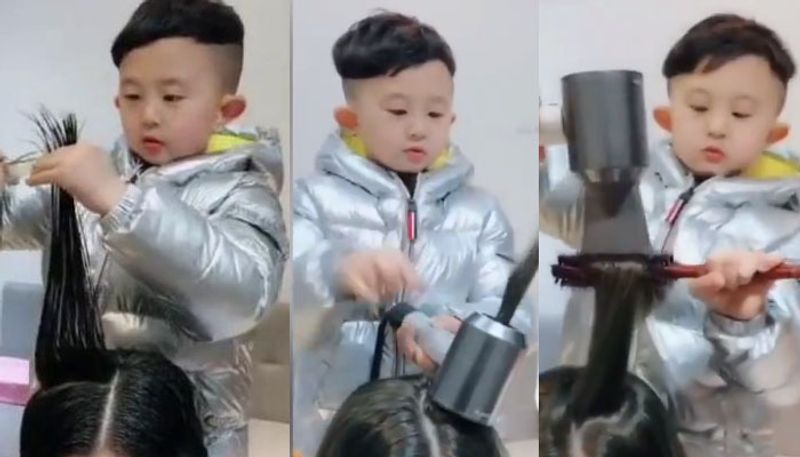 Six-year-old kid from China goes viral for giving professional haircut