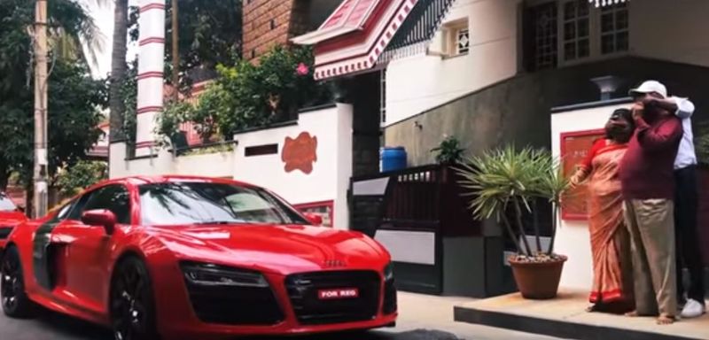 Son surprises parents with brand new audi r8 car for birthday