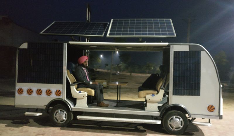 Students developed Driver less Solar bus cost 15 lakh